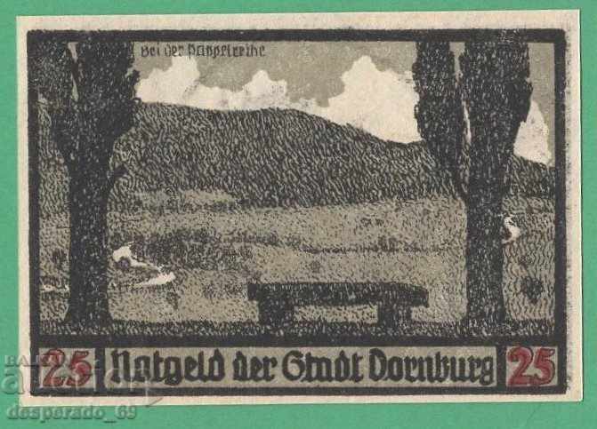 (¯`'•.¸NOTGELD (гр. Dornburg) 1921 UNC -25 пфенига¸.•'´¯)