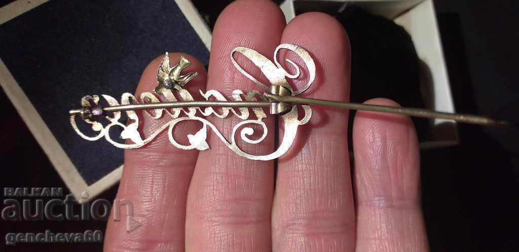 Delivery of RARE! Tsar Silver Brooch with Enamel and Gilding