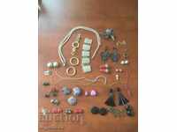 LOT OF EARRINGS 17 PCS HEALTHY, BROOCHES, ETC.