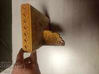 Wooden shelf stand with wood carving