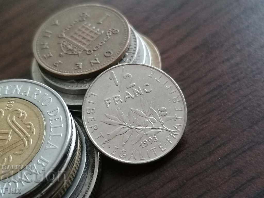 Monedă - Franța - 1/2 (jumătate) franc 1993