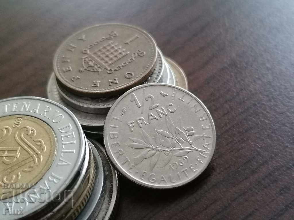 Νομίσματα - Γαλλία - 1/2 (μισό) φράγκο 1969