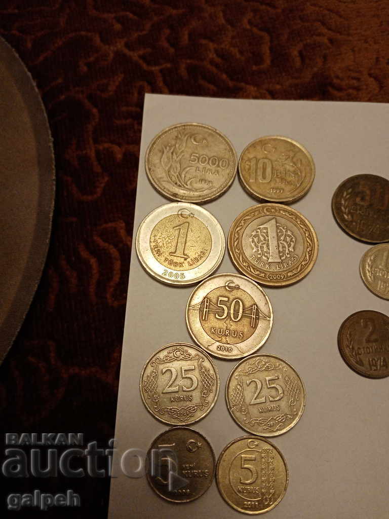 ЛОТ МОНЕТИ - ТУРЦИЯ/БЪЛГАРИЯ - 16 бр. - 2.50 лв. с цена 2.50 лв. | € 1.28 ЛОТ МОНЕТИ - ТУРЦИЯ/БЪЛГАРИЯ - 16 бр. - 2.50 лв. с цена 2.50 лв. | € 1.28