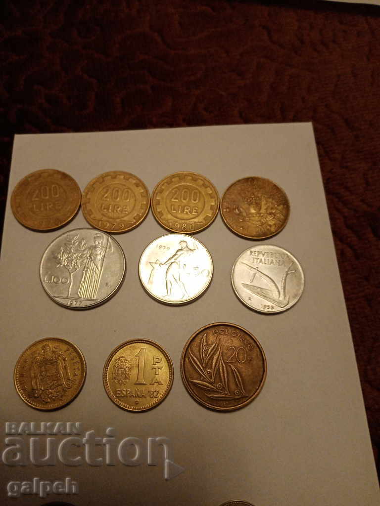 LOT OF COINS - ITALY / BULGARIA - 16 pcs. - BGN 2.50 with price 2.50 BGN | € 1.28 LOT OF COINS - ITALY / BULGARIA - 16 pcs. - BGN 2.50 with price 2.50 BGN | € 1.28