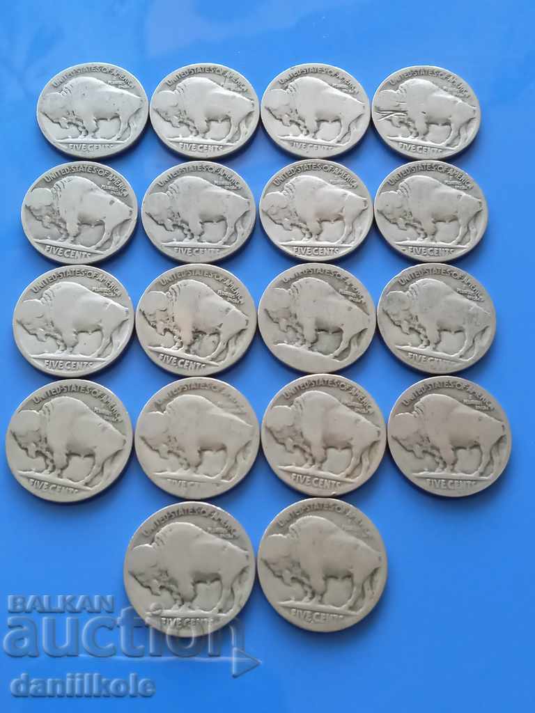 * $ * Y * $ * USA LOT 5 CENTS AFTER 1919 AMERICAN BISON * $ * Y * $ * with price 54.90 BGN | € 28.07 * $ * Y * $ * USA LOT 5 CENTS AFTER 1919 AMERICAN BISON * $ * Y * $ * with price 54.90 BGN | € 28.07