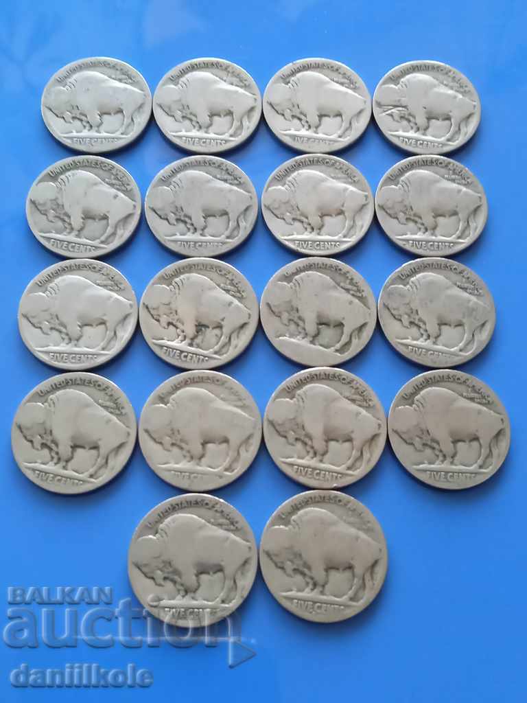 Auction * $ * Y * $ * USA LOT 5 CENTS AFTER 1919 AMERICAN BISON * $ * Y * $ * Auction * $ * Y * $ * USA LOT 5 CENTS AFTER 1919 AMERICAN BISON * $ * Y * $ *