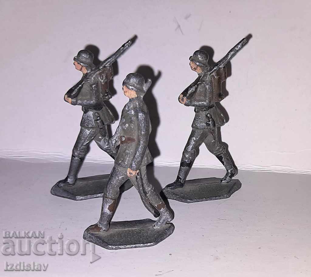 Old original lead figurines of German soldiers