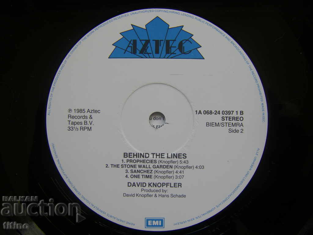 Delivery of David Knopfler - Behind The Lines, EMI - 1A 068 24 0397 1