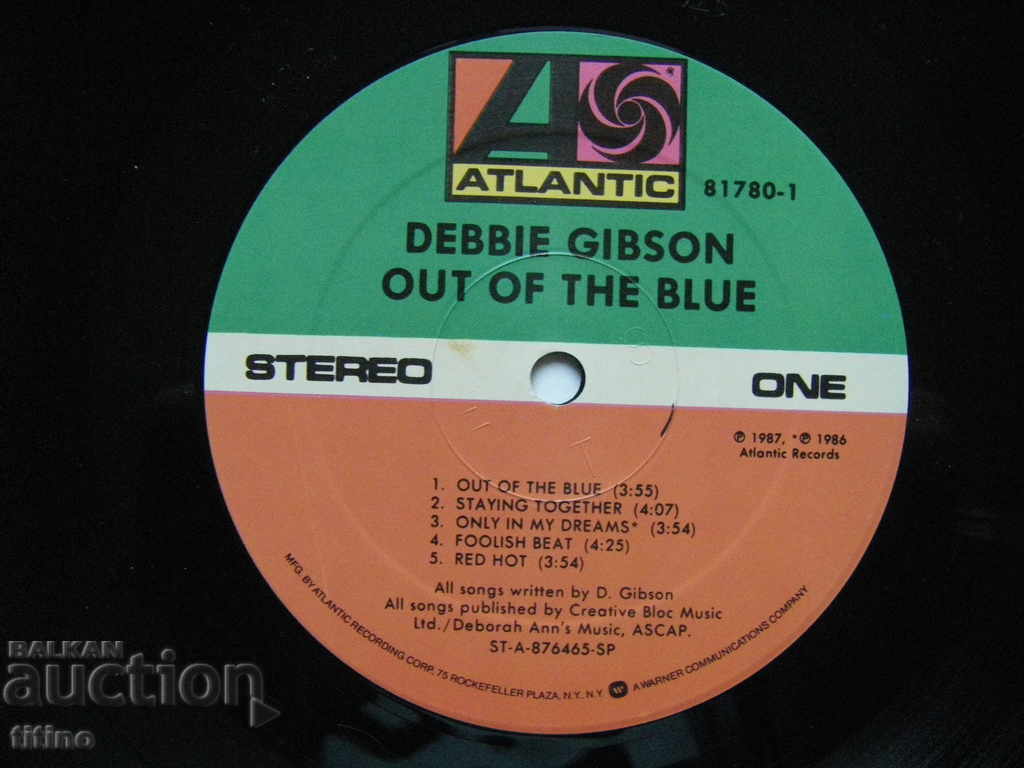 Auction  Debbie Gibson - Out Of The Blue, Atlantic - 81780-1