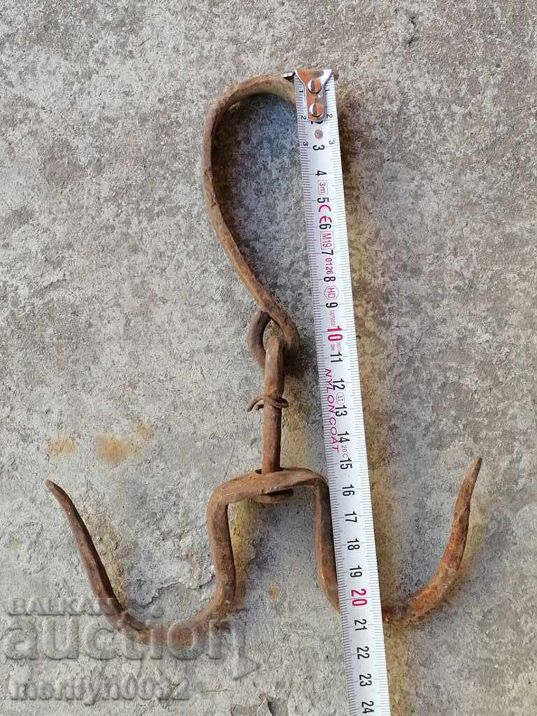 Delivery of An old forged scraping hook, double twin Delivery of An old forged scraping hook, double twin