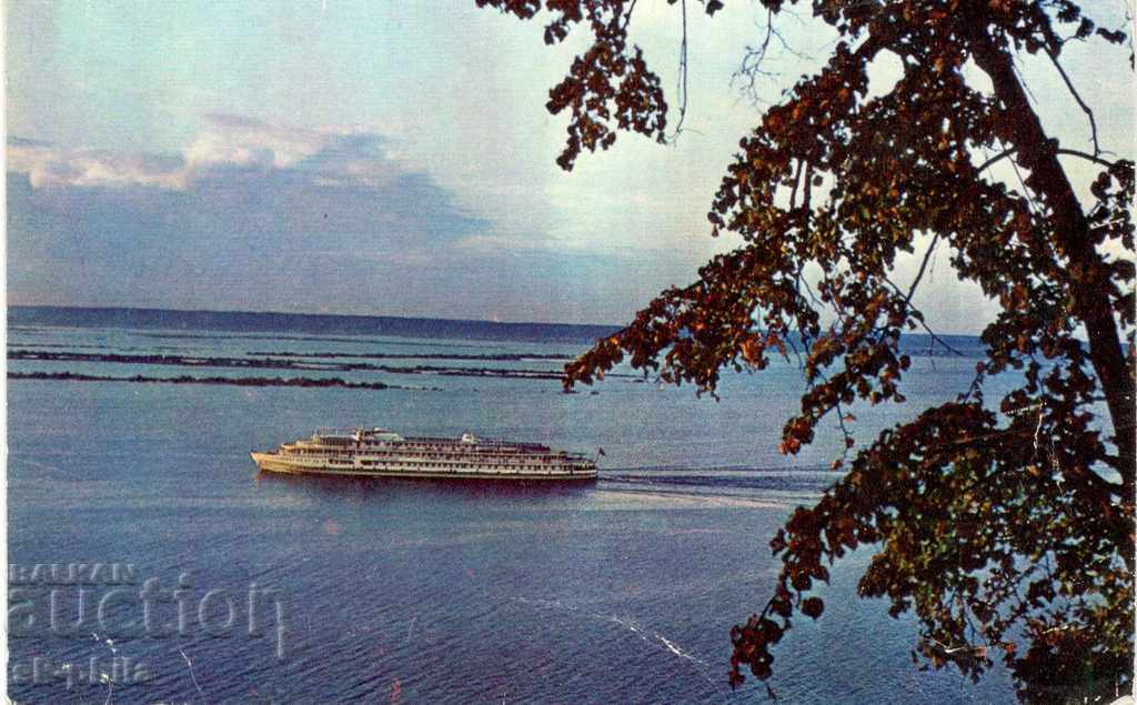 Пощенска картичка - Кораби - Речен кораб по Волга