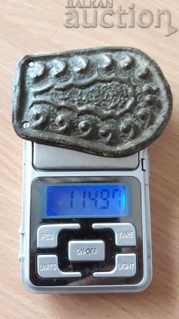 antique bronze buckle half applique - 7