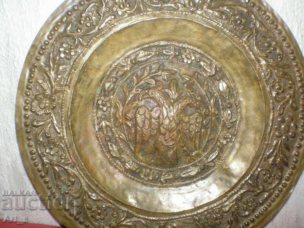 Unique handmade Greek copper plate from the 18th century with price 399.00 BGN | € 204.01