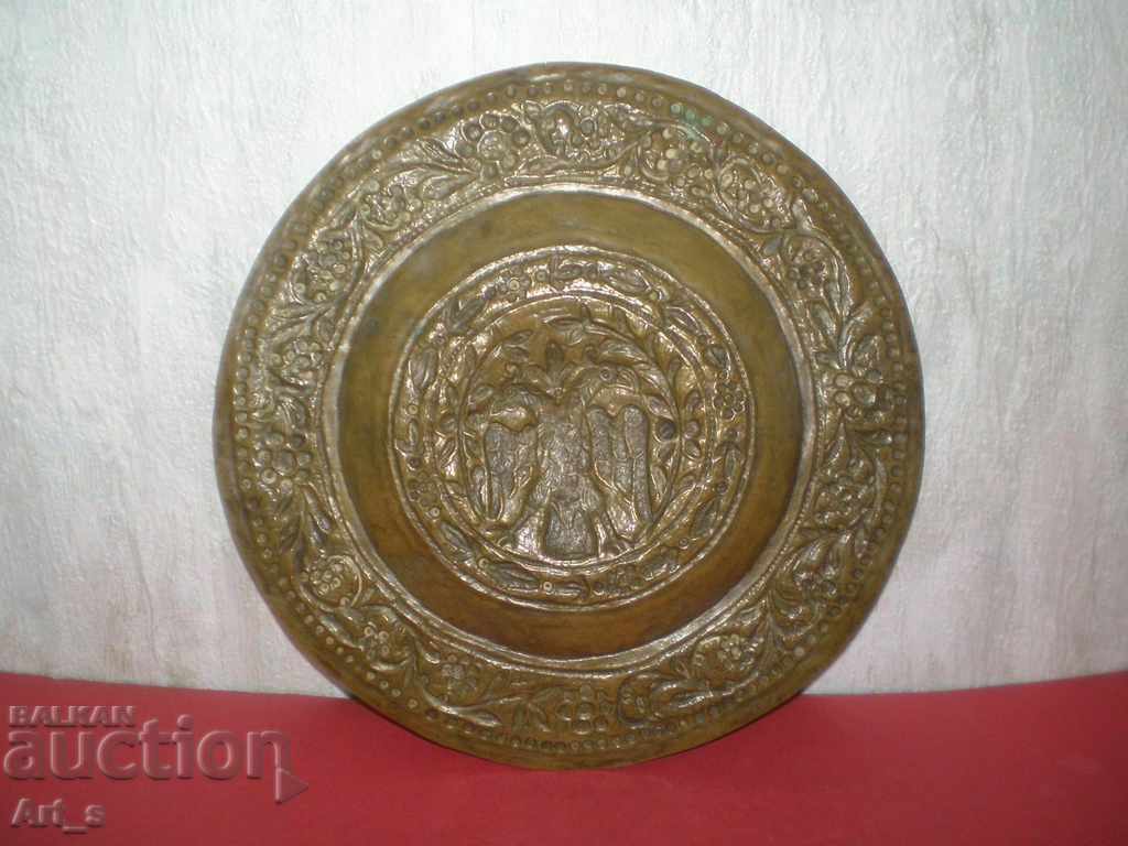 Unique handmade Greek copper plate from the 18th century - 6