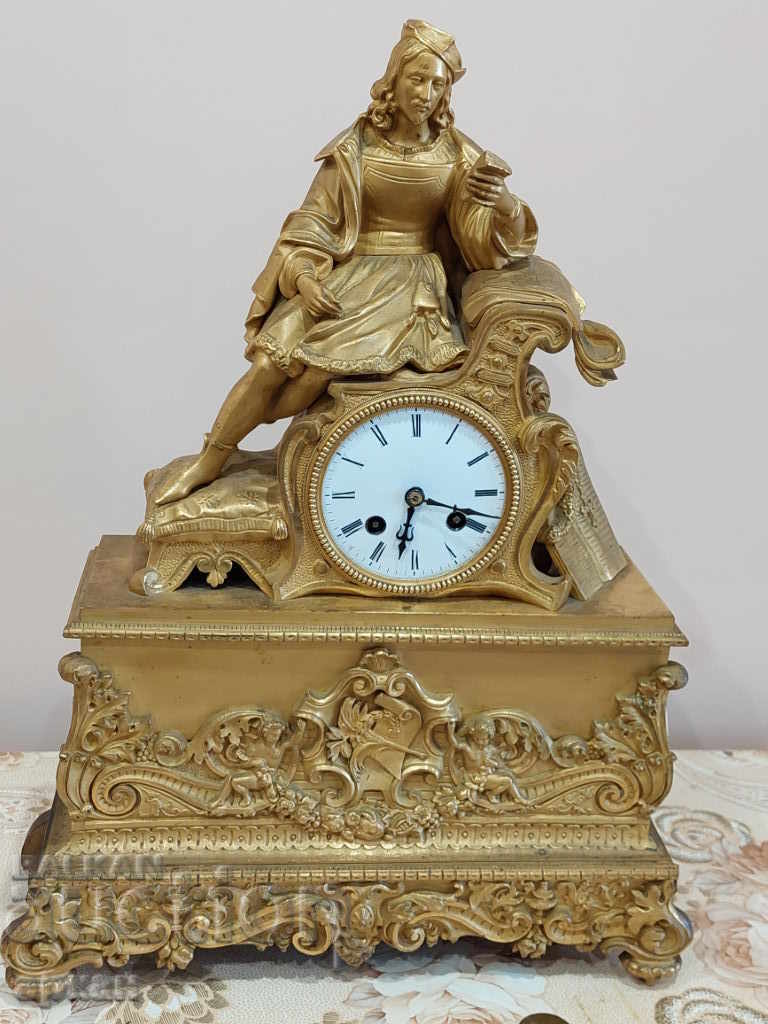 Χάλκινο ρολόι τζακιού του XIX αιώνα