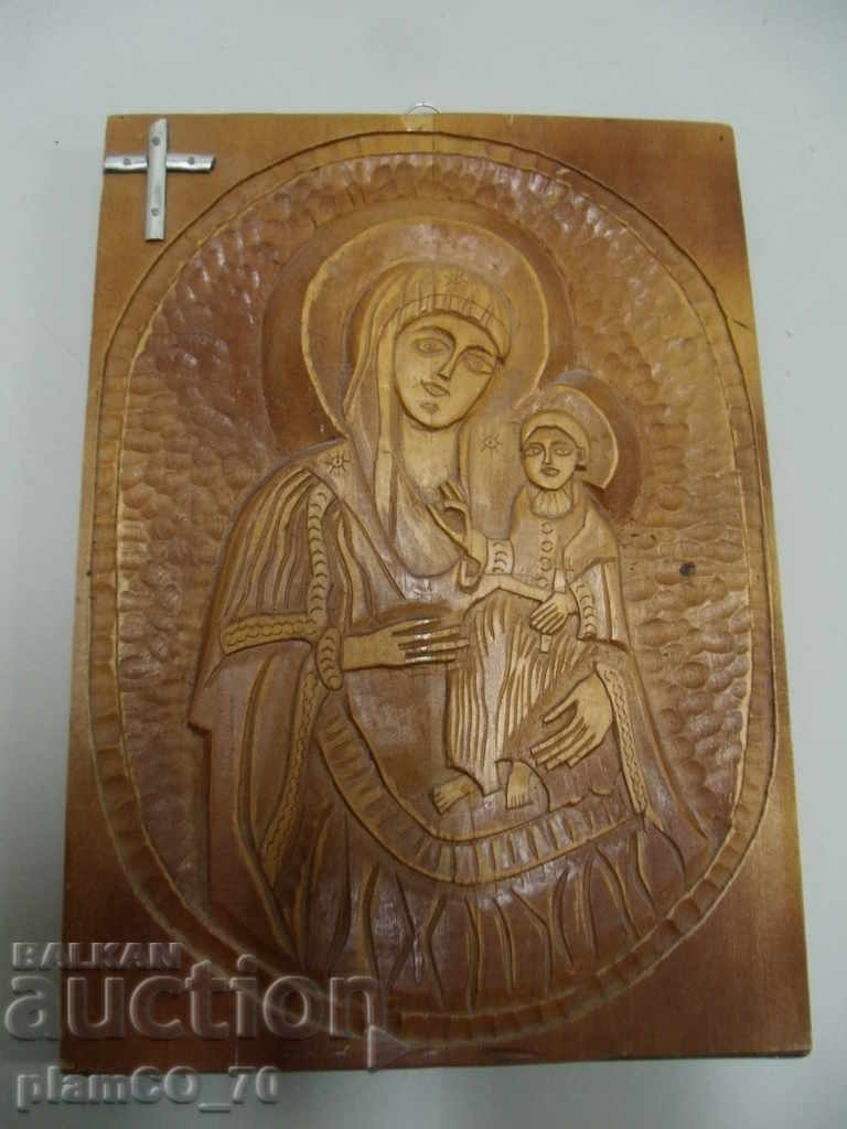 № * 5898 old wooden icon - wood carving