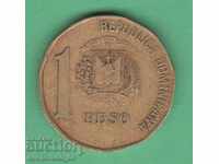 (¯` '• .¸ 1 peso 2002 DOMINICAN REPUBLIC ¸. •' ´¯)