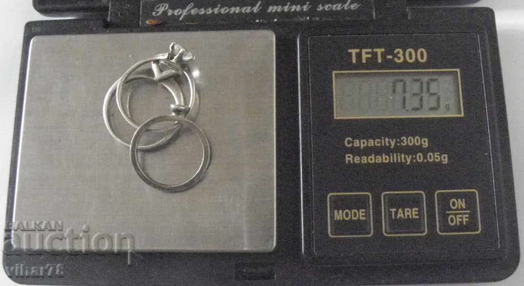Lot of three silver rings - 5