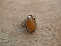 OLD RING WITH AMBER