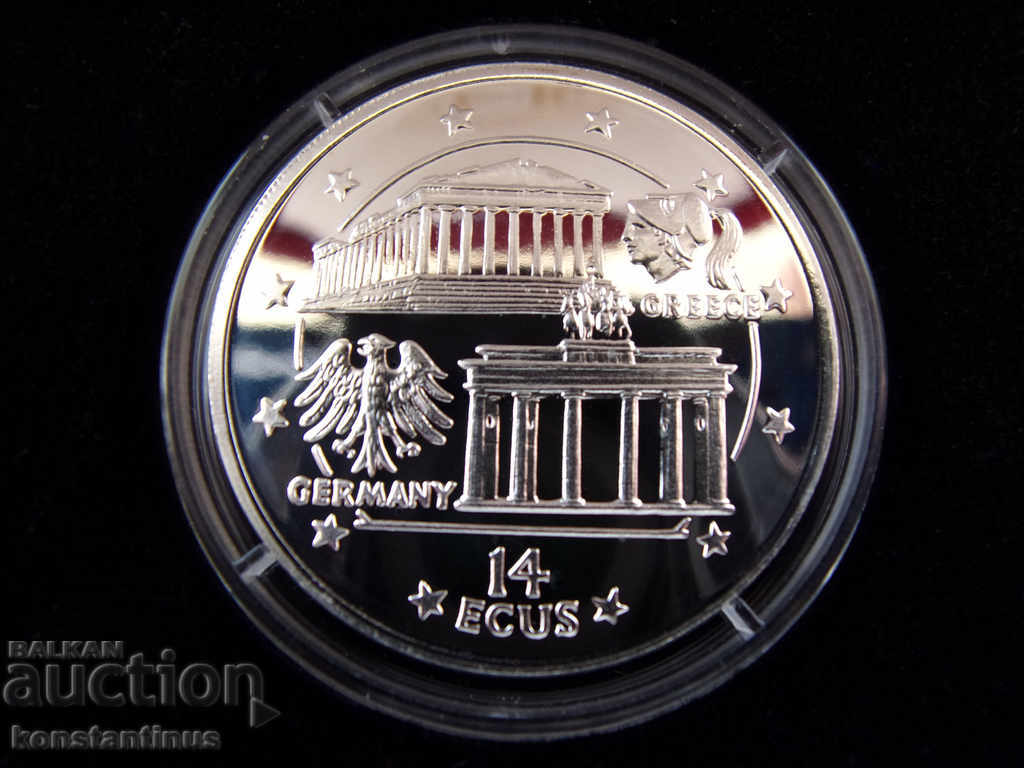 Auction  Gibraltar 14 ECU 1994 UNC PROOF Rare