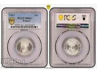 1 BGN 1913 Βασίλειο της Βουλγαρίας (1) - MS62 + του PCGS