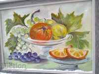painter! STILL LIFE WITH GRAPES/oil/canvas/signed/framed