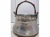 Old copper vessel, tin cauldron, copper, mint
