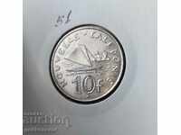 New Caledonia 10 Francs 2013 Small Circulation!