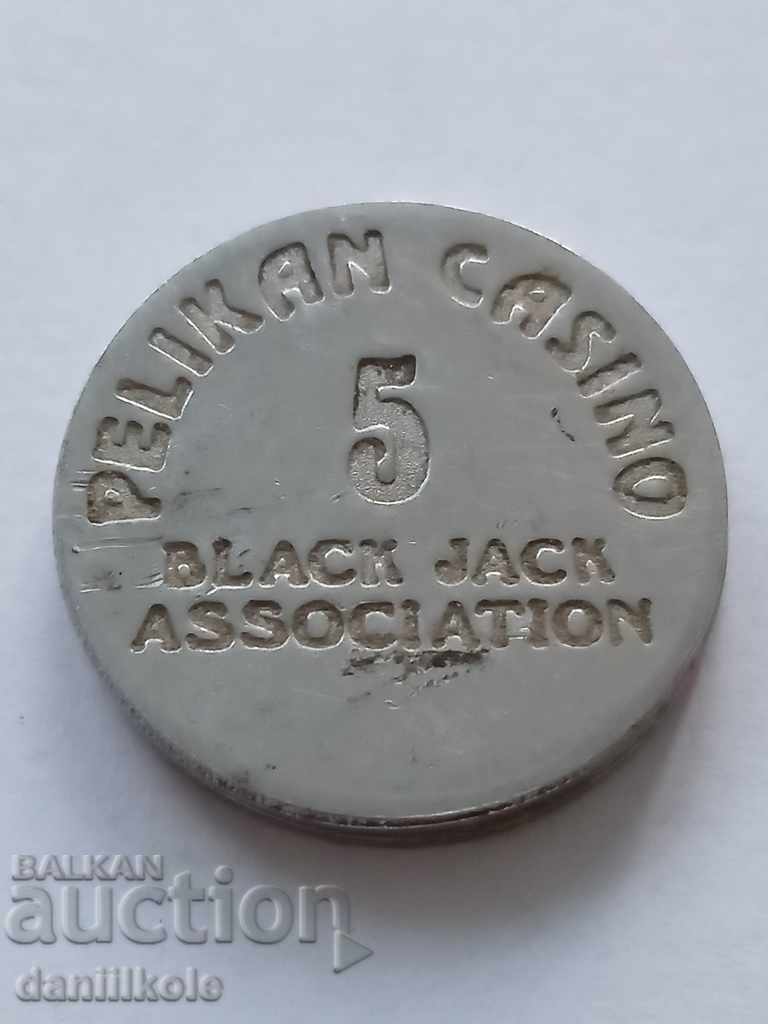 Delivery of * $ * Y * $ * PELIKAN CASINO BLACK JACK ASSOCIATION TOKEN * $ * Y * $ * Delivery of * $ * Y * $ * PELIKAN CASINO BLACK JACK ASSOCIATION TOKEN * $ * Y * $ *