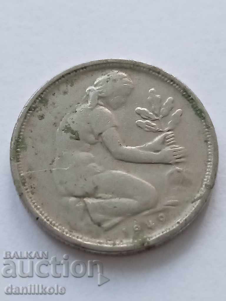 * $ * Y * $ * GERMANIA FRG 50 PFENNIG 50 PFENNIG - 1949 G * $ * Y * $ * - 7