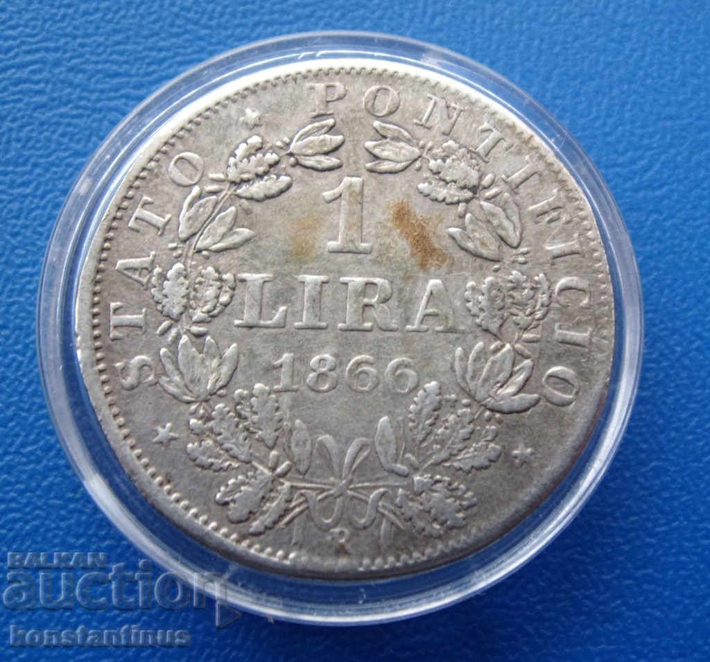 Vatican 1 Lira 1866 Rar cu preț € 15.34 | 30.00 BGN