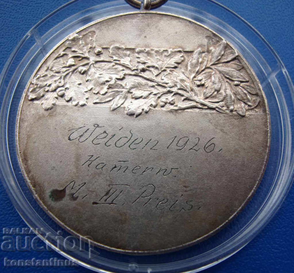 Аукцион Вейден Сребърен Медал 1926 - 21 гр. 40 мм.Rare
