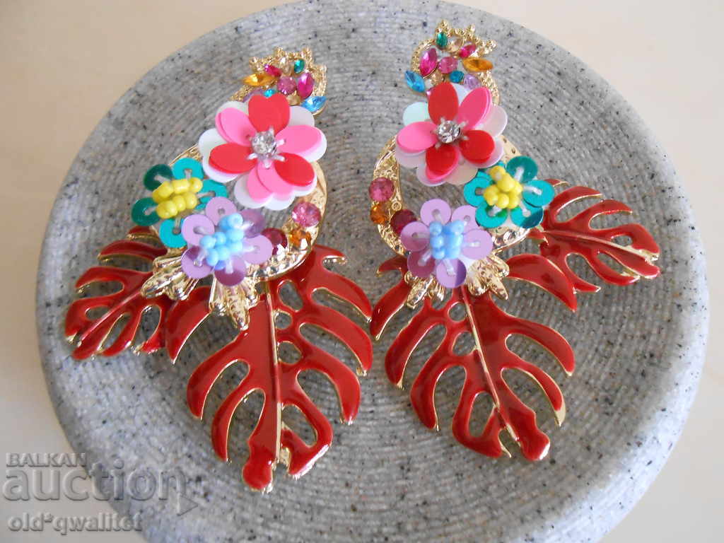 Auction Wonderful earrings, huge, gilding, handmade Auction Wonderful earrings, huge, gilding, handmade