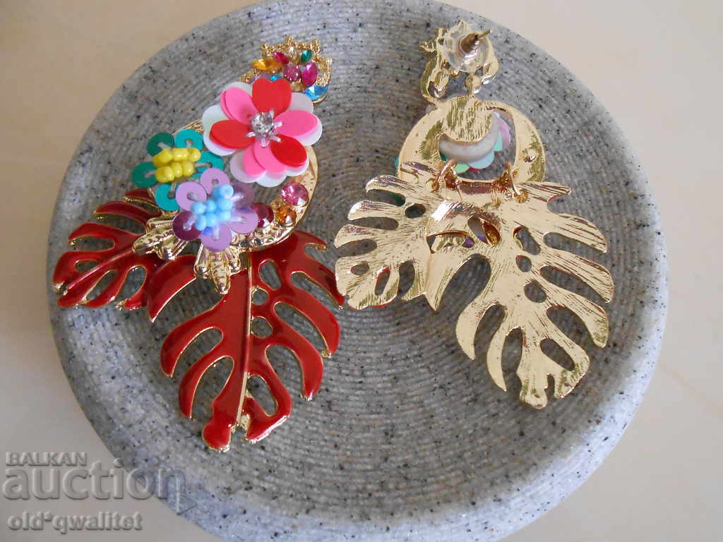 Wonderful earrings, huge, gilding, handmade - 5 Wonderful earrings, huge, gilding, handmade - 5