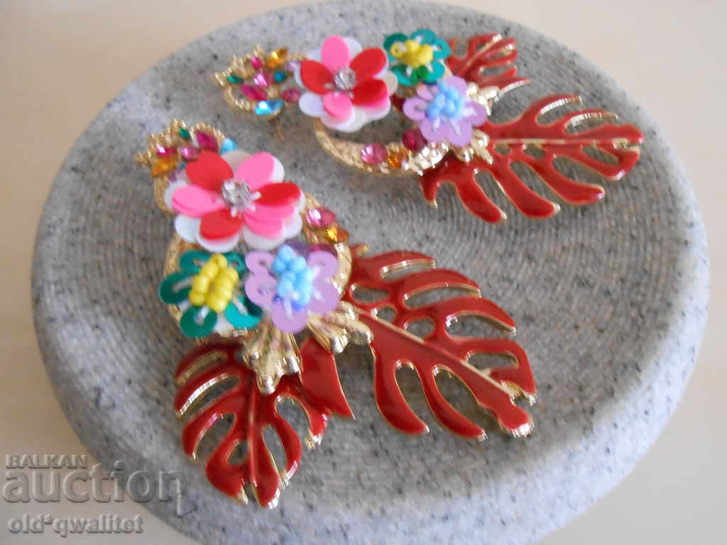 Wonderful earrings, huge, gilding, handmade - 6 Wonderful earrings, huge, gilding, handmade - 6