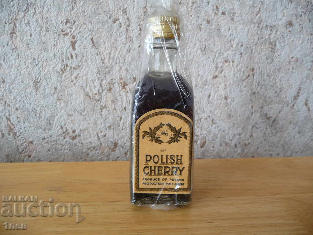 Small bottle of liqueur from Poland cherry miniature Polish Cherry