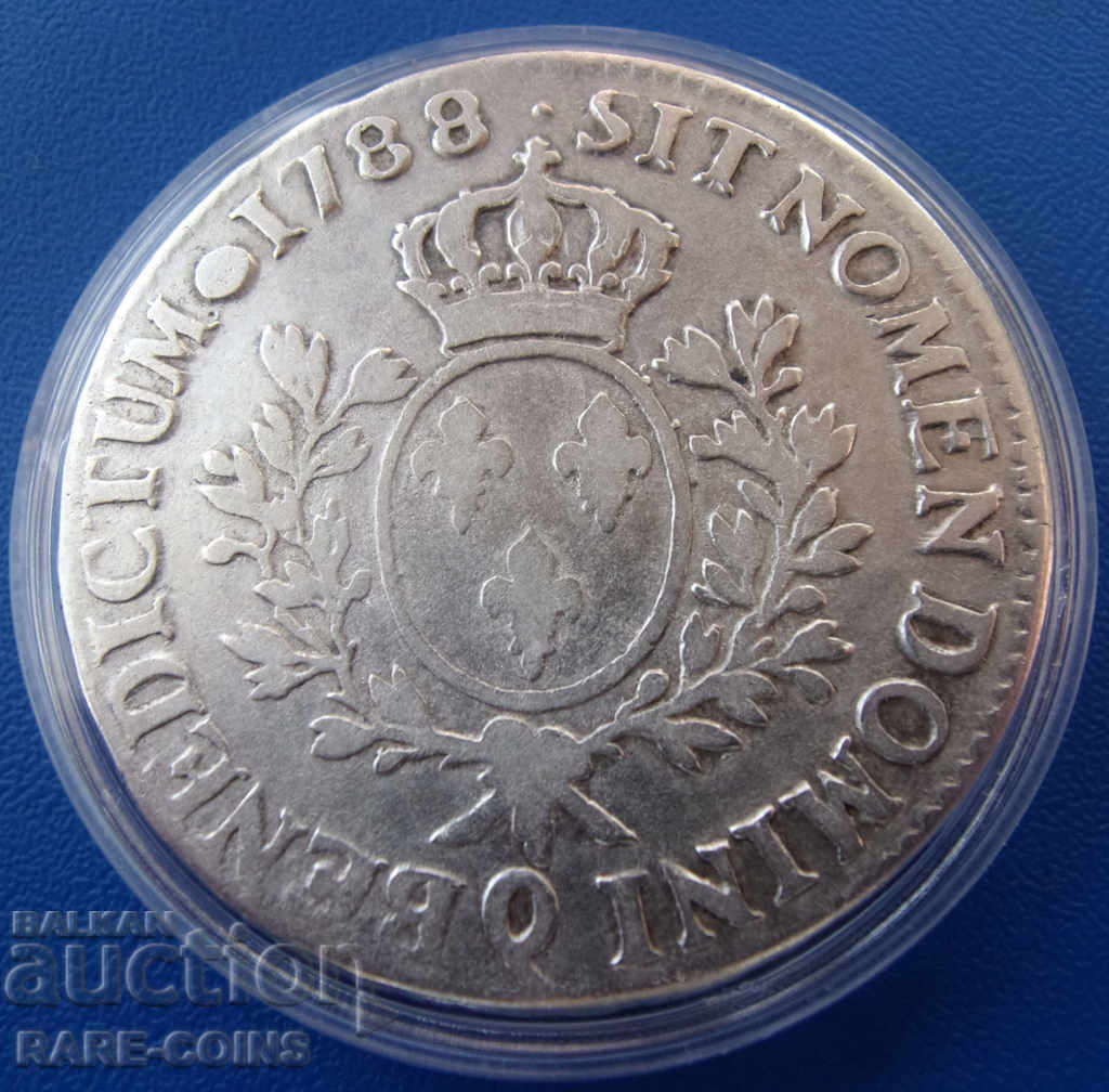Δημοπρασία Γαλλία Louis XVI Thaler - 1 ECU 1788 Σπάνιο πρωτότυπο