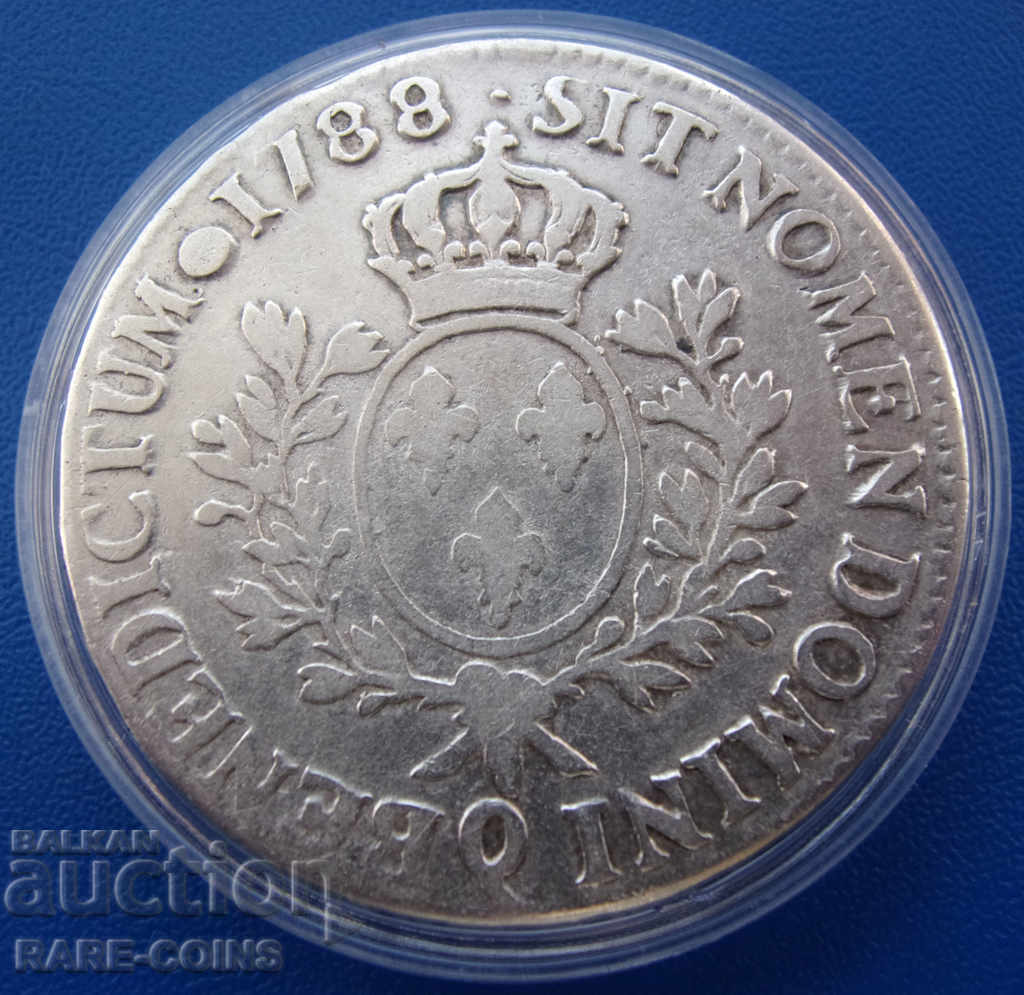 Παράδοση Γαλλία Louis XVI Thaler - 1 ECU 1788 Σπάνιο πρωτότυπο