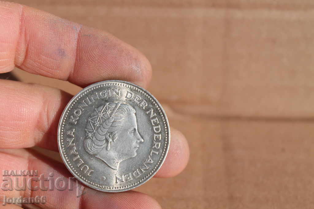 Silver Dutch 10 guldeni 1970