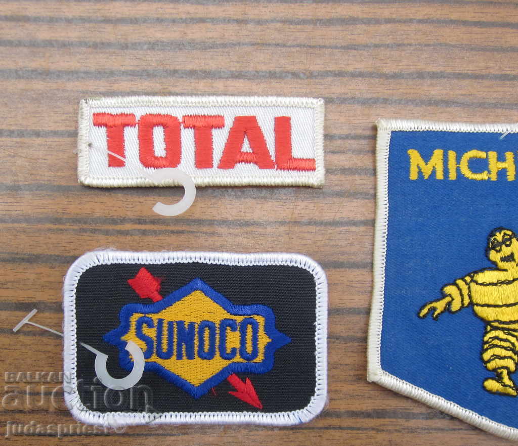 TOTAL SUNOCO MICHELIN lot old stripes emblems with price 15.00 BGN | € 7.67 TOTAL SUNOCO MICHELIN lot old stripes emblems with price 15.00 BGN | € 7.67