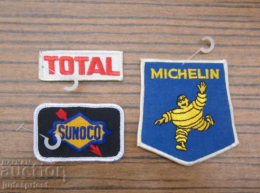TOTAL SUNOCO MICHELIN lot old stripes emblems