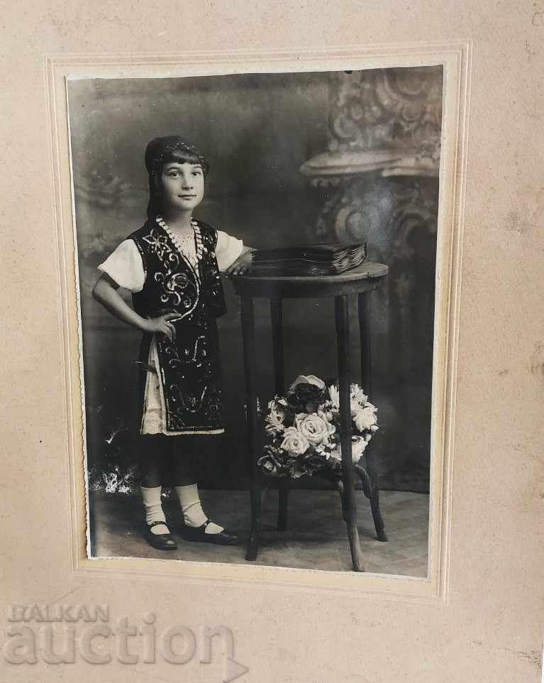 OLD BIG PHOTO COSTUME PHOTOS CARDBOARD KINGDOM OF BULGARIA