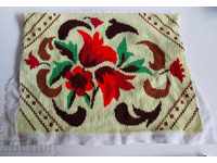OLD EMBROIDERED PREPARATION PILLOW COVER EMBROIDERY FLOWERS