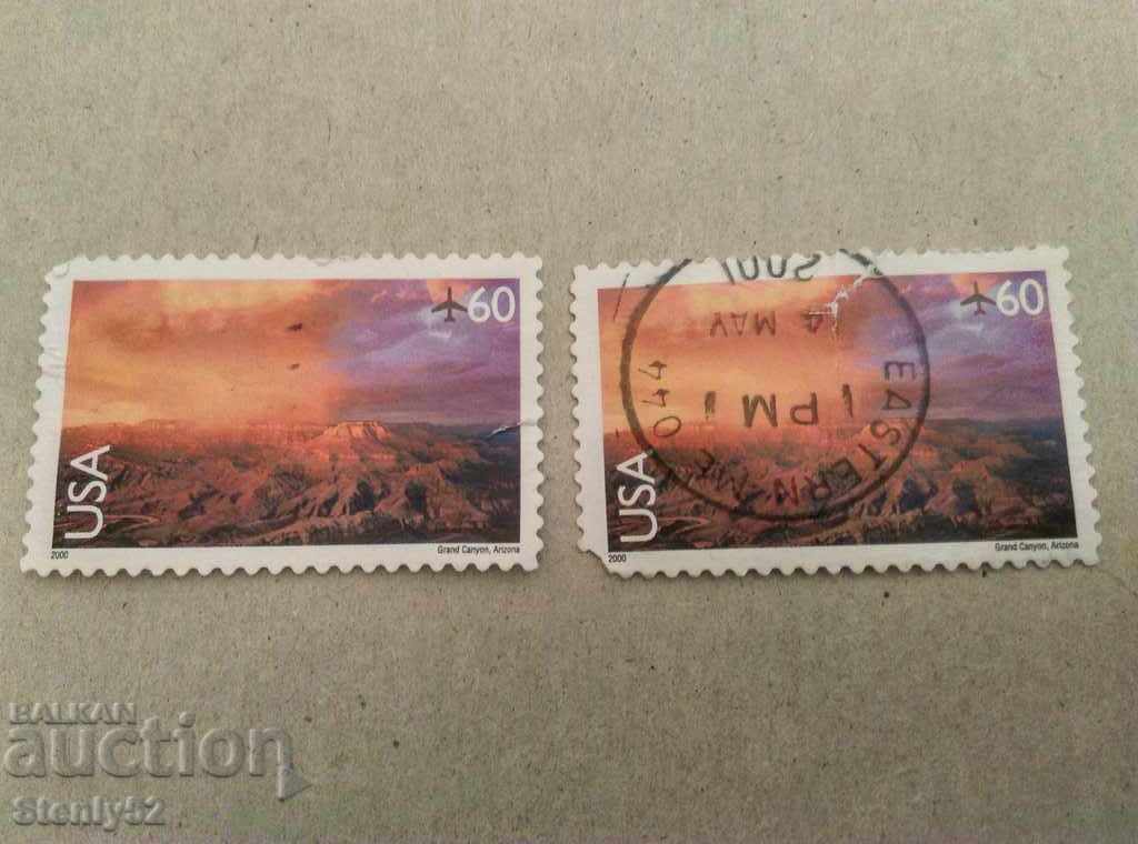 2 γραμματόσημα USA Grand Canyon Arizona