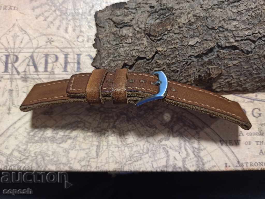 Δερμάτινο λουράκι ρολογιού 24mm Γνήσιο δέρμα χειροποίητο 825 - 6