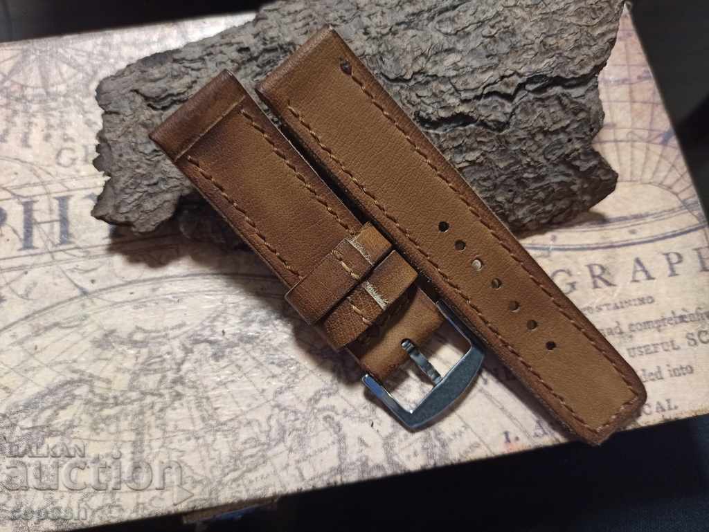 Δερμάτινο λουράκι ρολογιού 24mm Γνήσιο δέρμα χειροποίητο 825 - 7