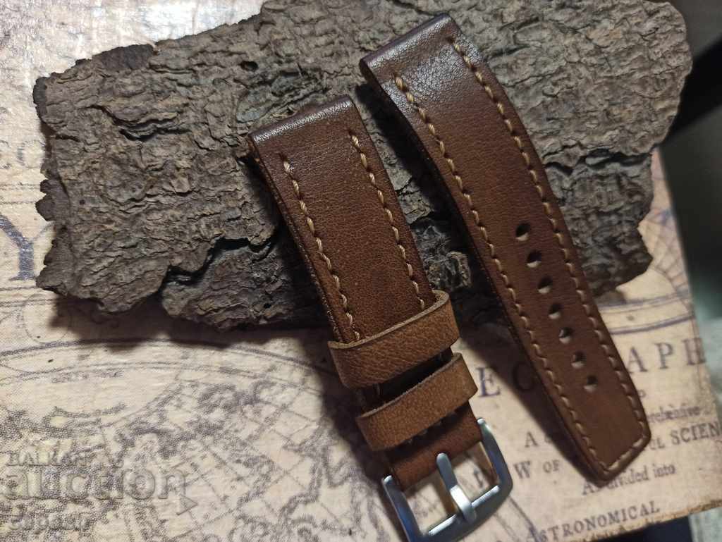 Leather watch strap 22mm Genuine leather by hand 827 with price 40.00 BGN | € 20.45 Leather watch strap 22mm Genuine leather by hand 827 with price 40.00 BGN | € 20.45