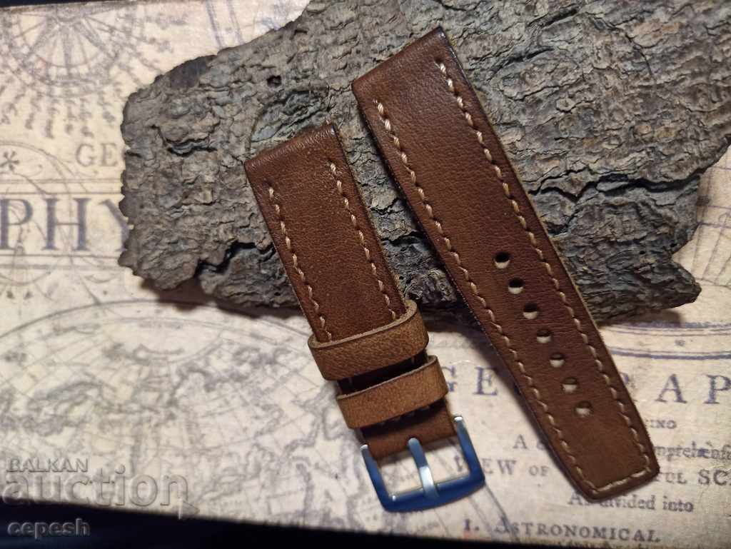 Auction Leather watch strap 22mm Genuine leather by hand 827 Auction Leather watch strap 22mm Genuine leather by hand 827