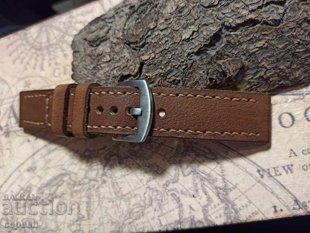 Leather watch strap 22mm Genuine leather by hand 827 - 5 Leather watch strap 22mm Genuine leather by hand 827 - 5