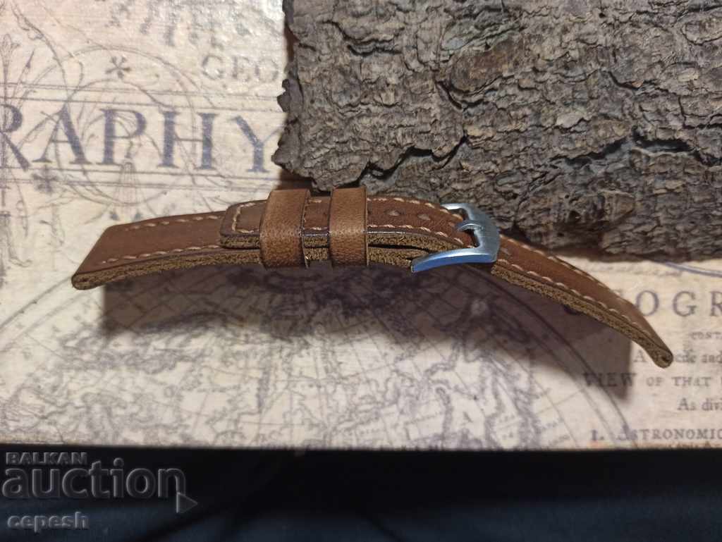 Leather watch strap 22mm Genuine leather by hand 827 - 6 Leather watch strap 22mm Genuine leather by hand 827 - 6